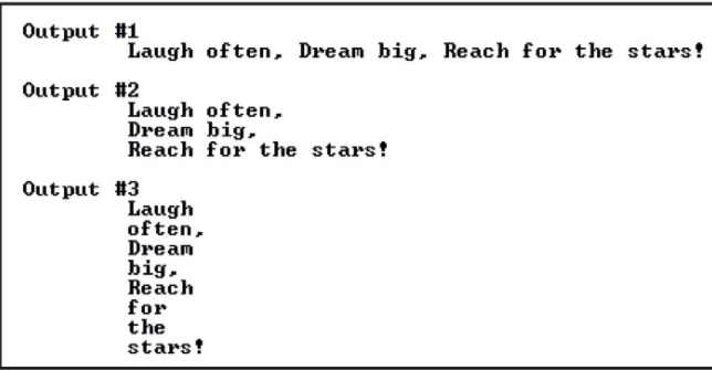 C# assignment: Saying Create an application that produces three different outputs using