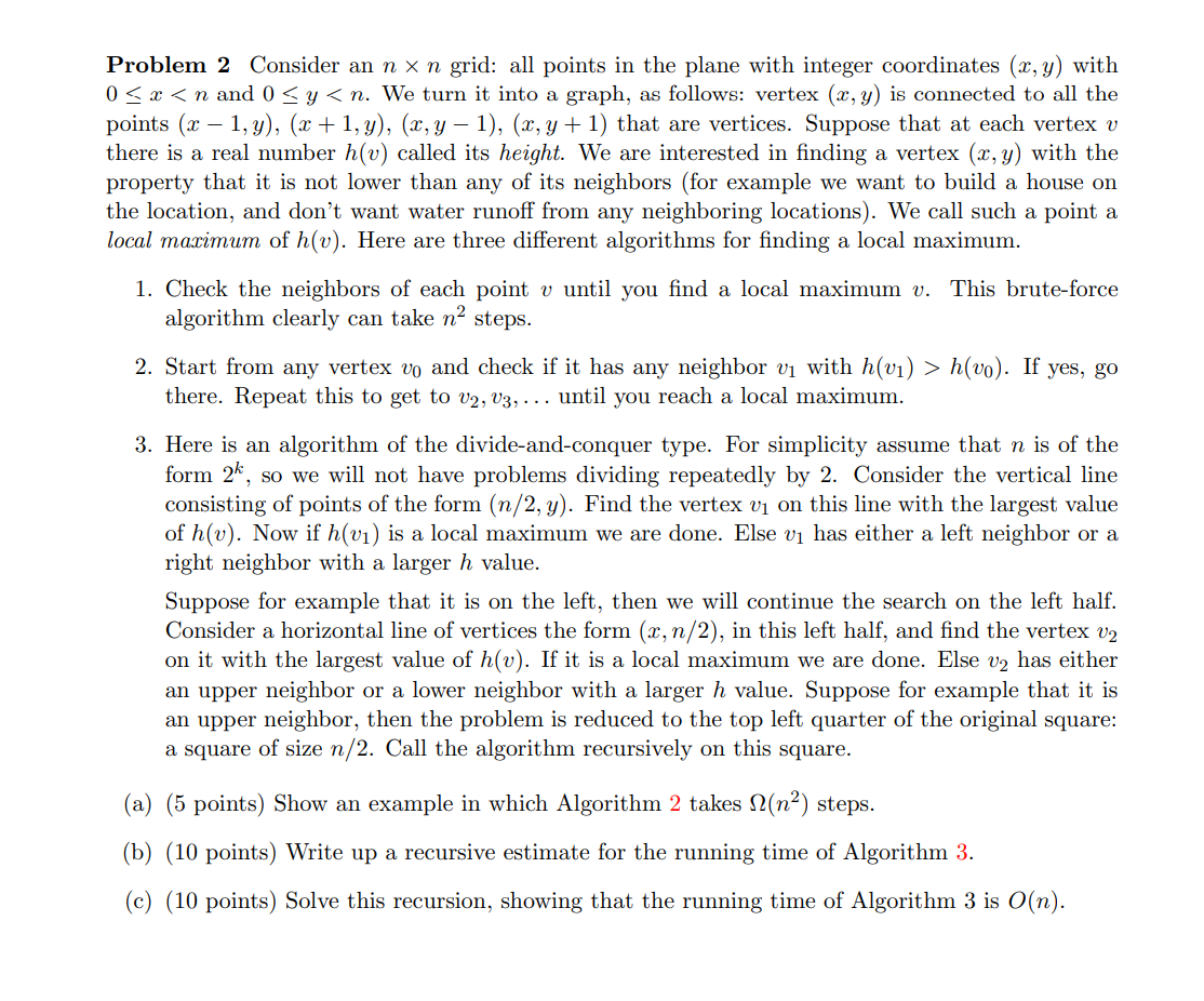 Problem 2 Consider an n x n grid: all points in