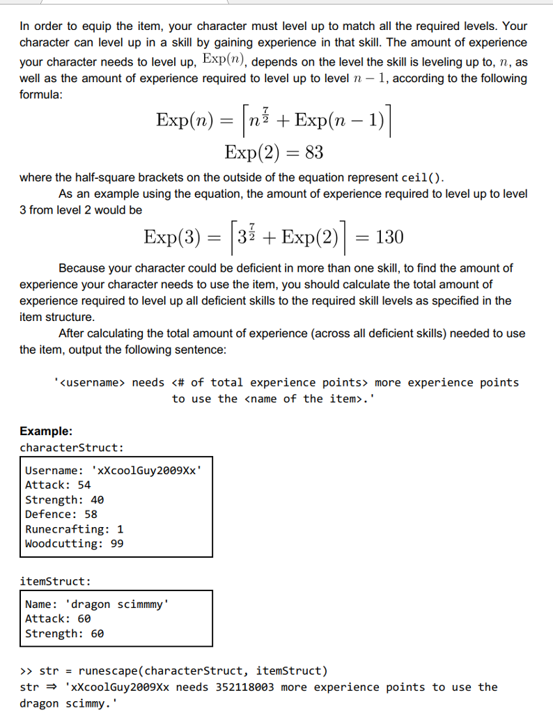 your character (struct) 1x1 structure representing an item you want to wield