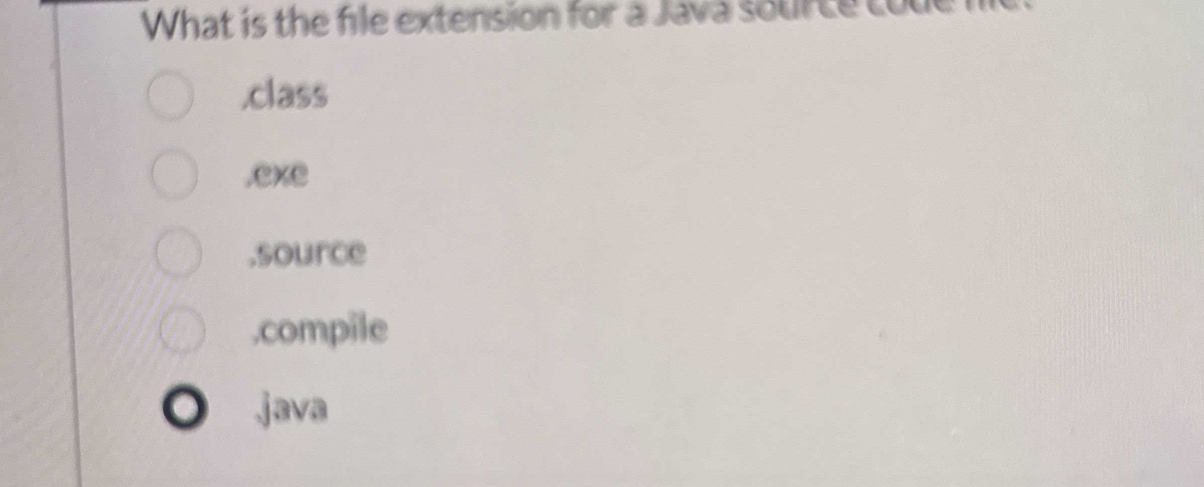  What is the file extension for a Java sourcetere class cre