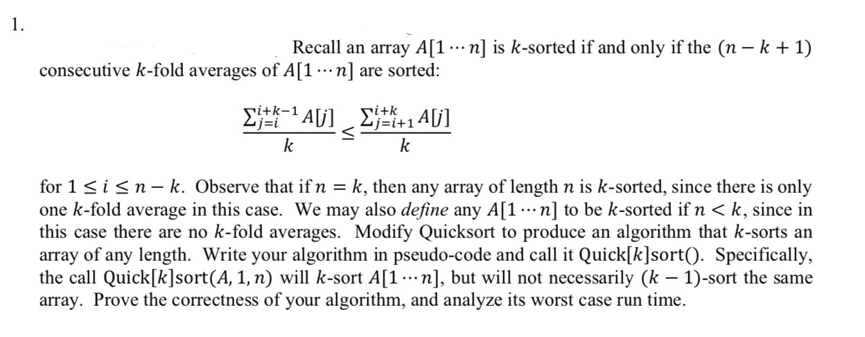 Suppose that, instead of sorting an array, we just require that the