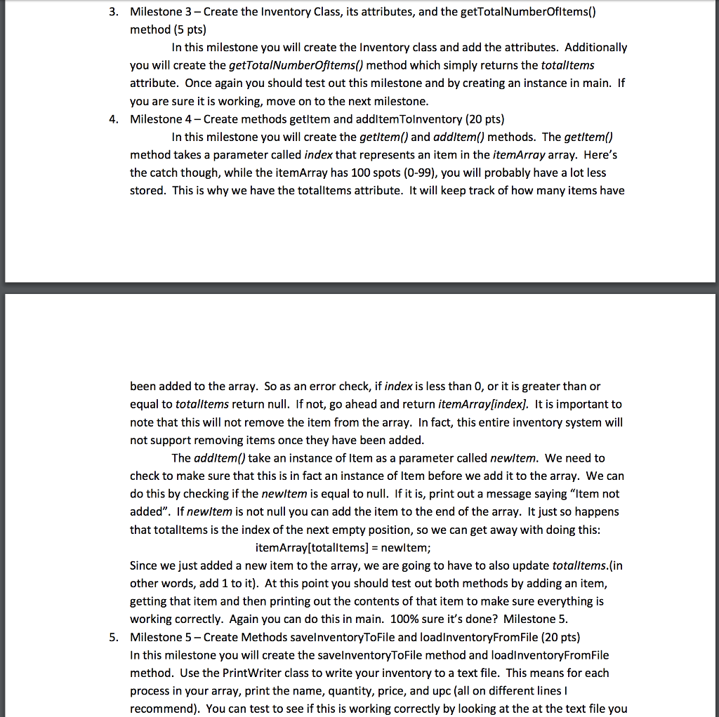 +getTotalNumberofItems ): int +getitem (index:int): Item +addItem (newItem: Item) void +saveInventoryToFile (fileName:String)