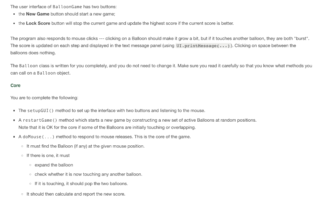 balloon game and I need help, I have photos to also help