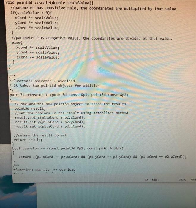 Assignment 1. You may need to edit your point3d class a little