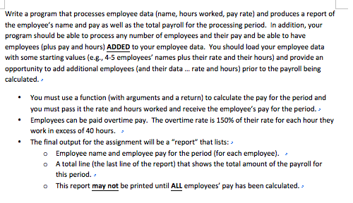please use python to write a program Write a program that processes