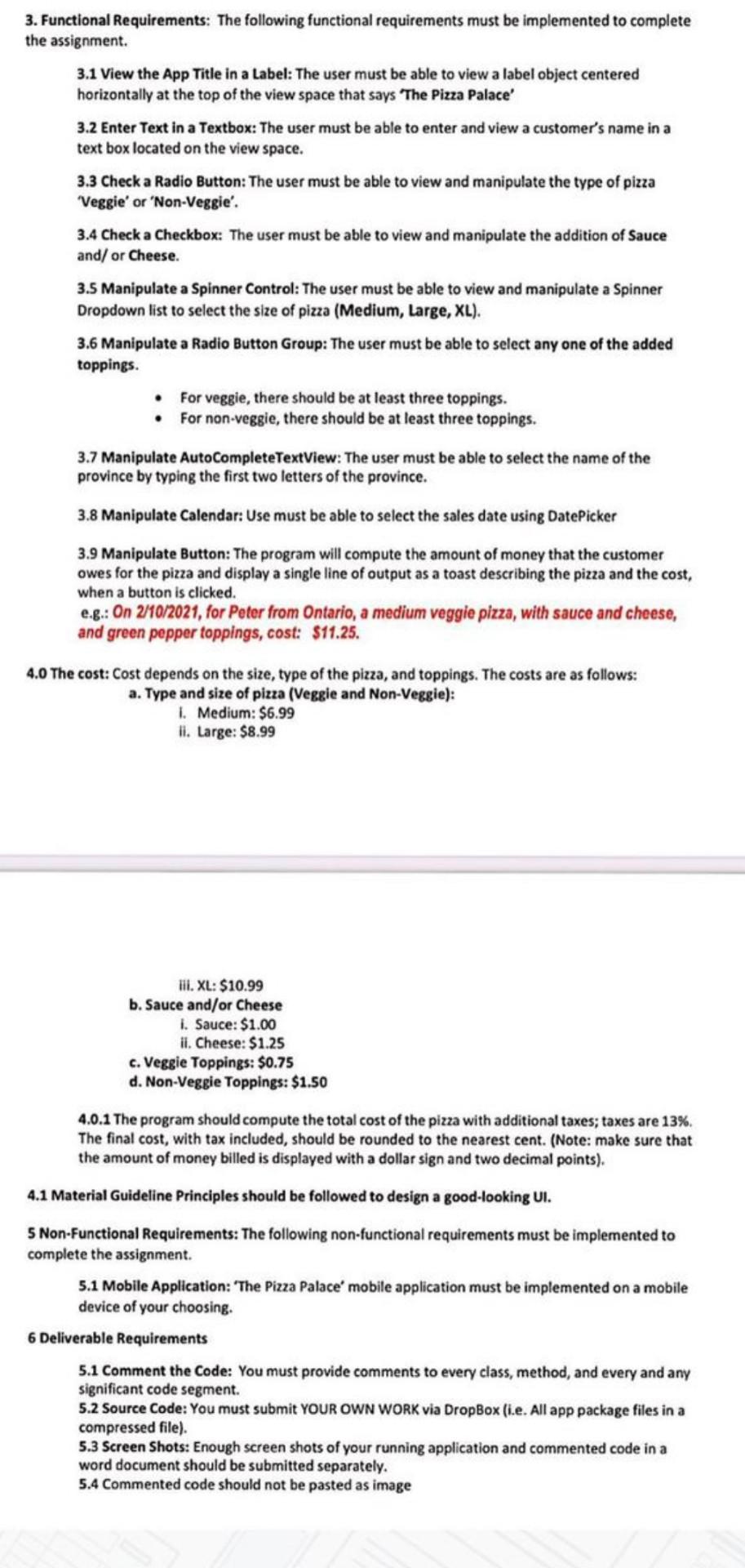 Palace 1 Overview: This document specifies the functional, non-functional, and deliverable requirements