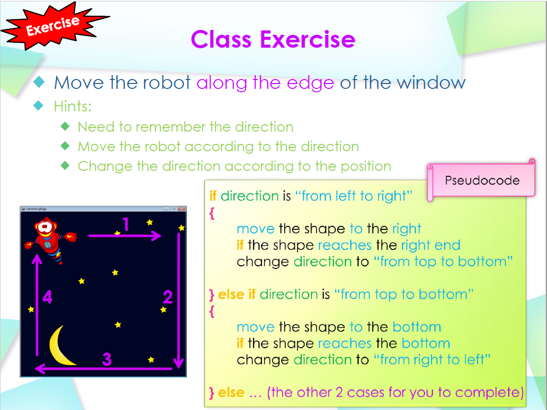  Question: How to complete this program with processing? void draw() {