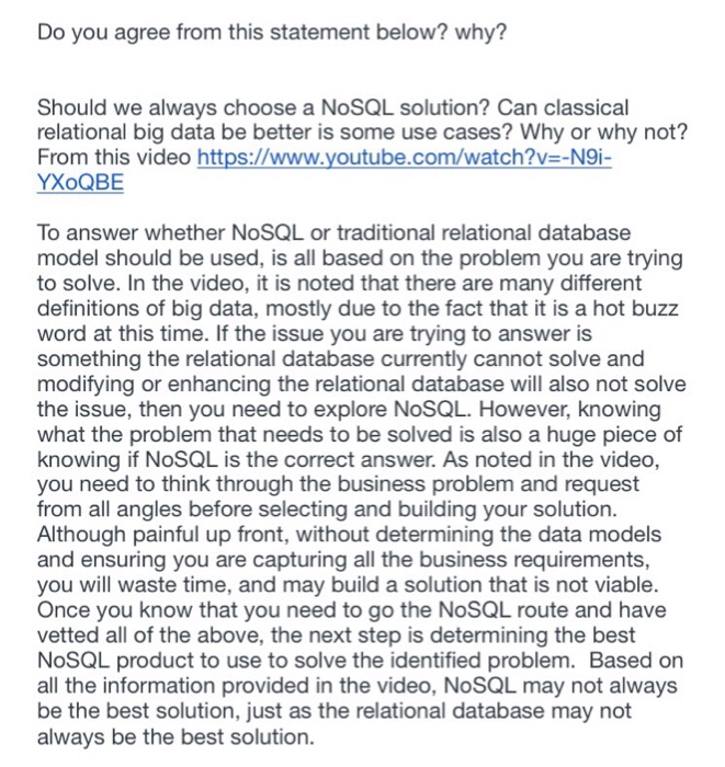  Do you agree from this statement below? why? Should we always