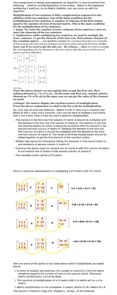 Your assignment to design and Implement an Algorithm is Java to perform