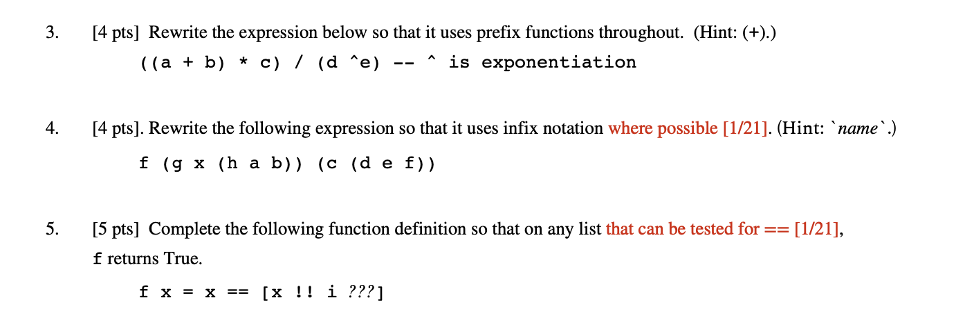 Haskell Programming - Code Do it in Haskell GHCI 3. [4 pts]