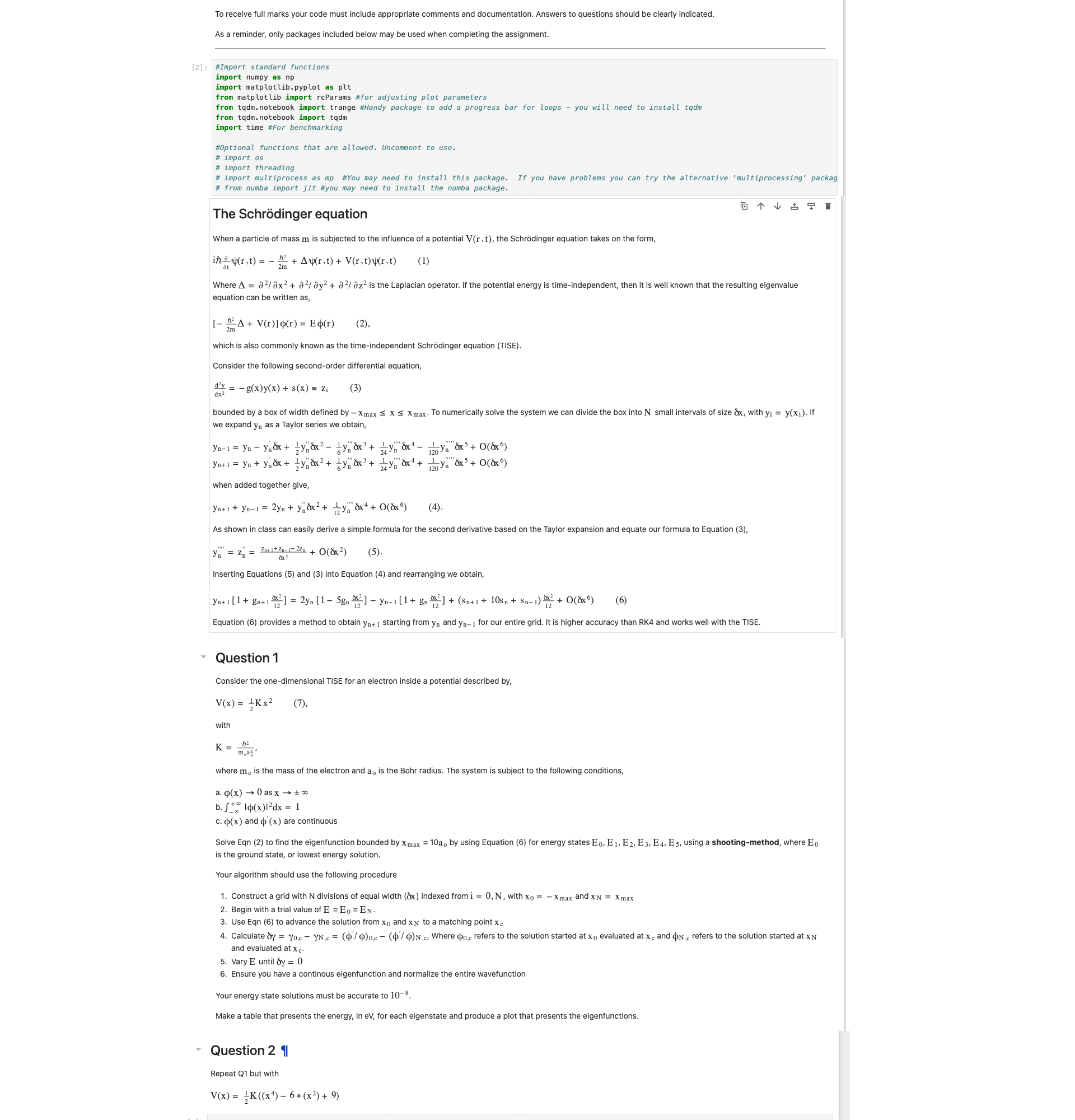  To receive full marks your code must include appropriate comments and