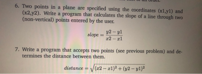 python program need help with 7 OULUL ULUI. 6. Two points in