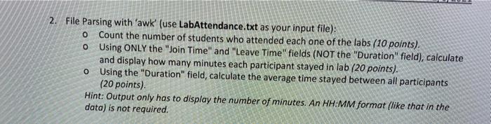 please provide each command for each bullet points Name (Original Name) Join