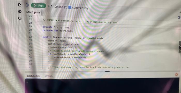 code there. After youre done uncomment the line in main() method. java