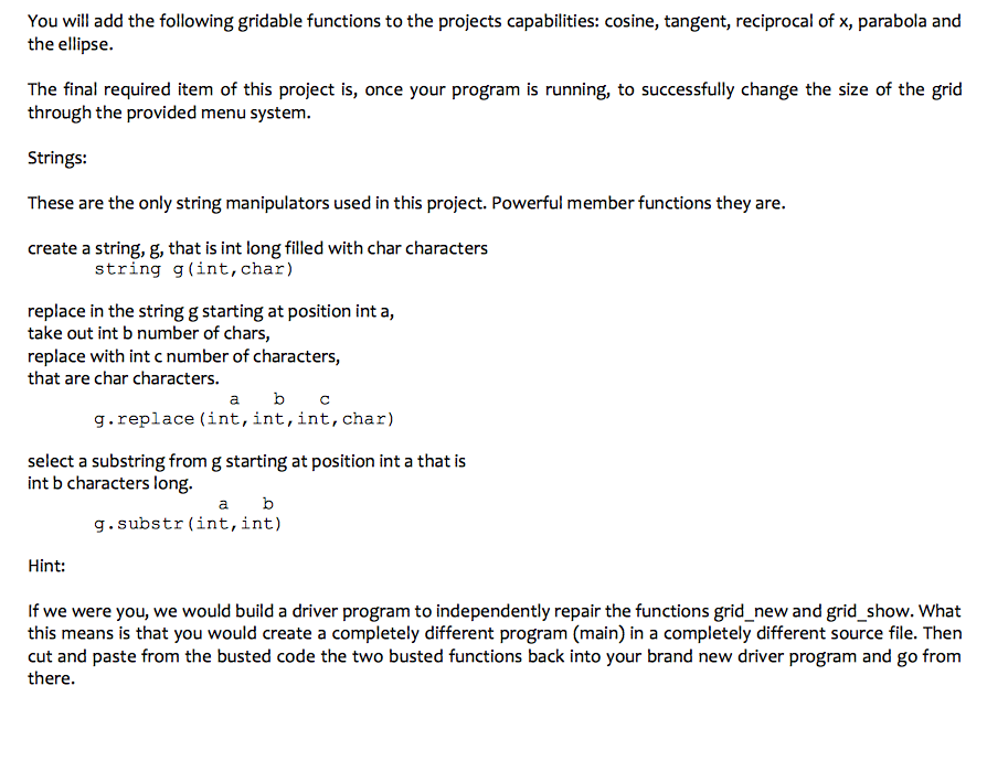 menu_e(int&, string&); int menu_g(string&); // function headers string grid_new(); void set_vars(int, int);