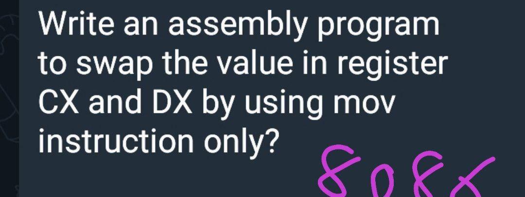 I need the answer as soon as possible Write an assembly program