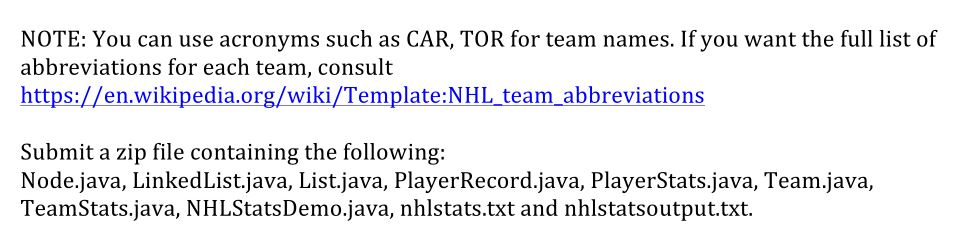 (National Hockey League) stats data and derive some interesting results. The nhlstats.txt