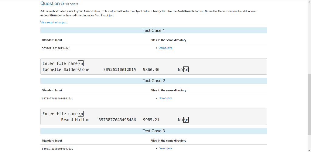 Write a Java program that reads the following: Add a method called
