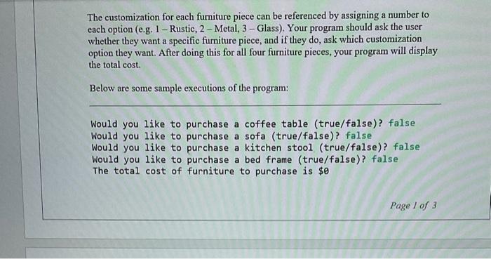into a new apartment and are trying to calculate the total cost