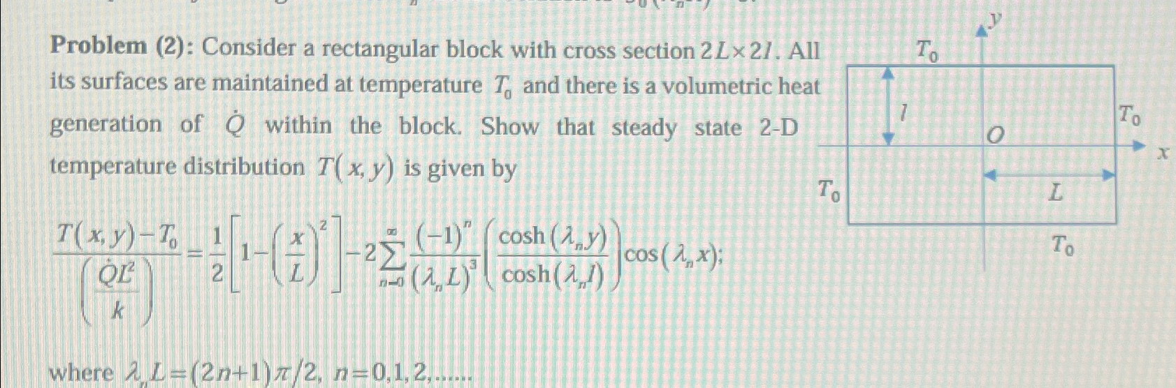  Problem (2): Consider a rectangular block with cross section 2L21. All