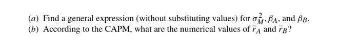 only two risky assets, A and B. and a risk-free asset F.