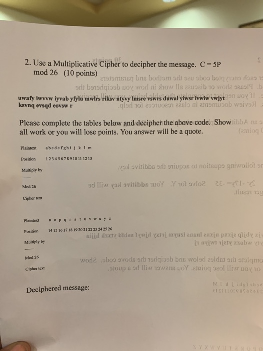 and parameters indicated. Please show or discuss all work in how you