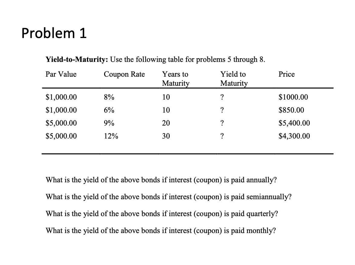 Please solve via using the equations and not excel. Must be able