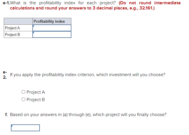 a-1.What is the payback period for each project? (Do not round intermediate