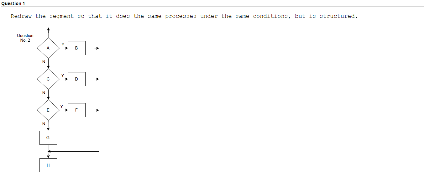  Question 1 Redraw the segment so that it does the same