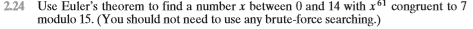 3: 2.22 Use Fermat's theorem to find a number x between 0
