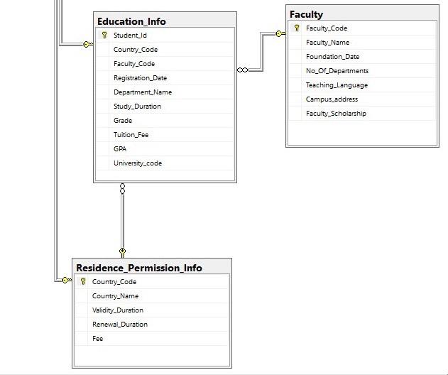 id, name, father_name, last_name, gender, bth_date, birth_place, highschool_code, leaving_date, graduation_year) NOTE: Specifications