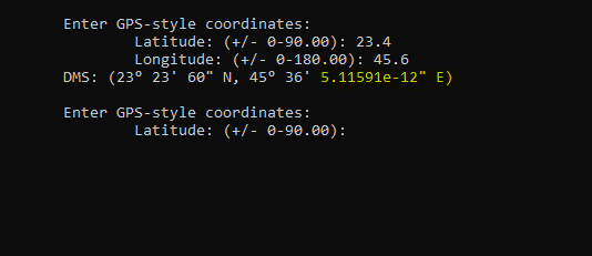 display the last values like the first screenshot (59.99'' E) but it