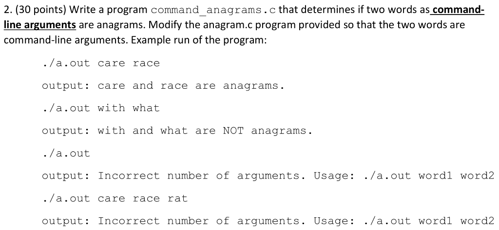  - Also program should be written in C - Also a