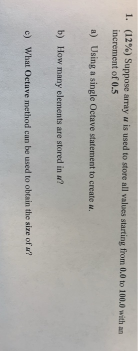 1. (12%) Suppose array u is used to store all values
