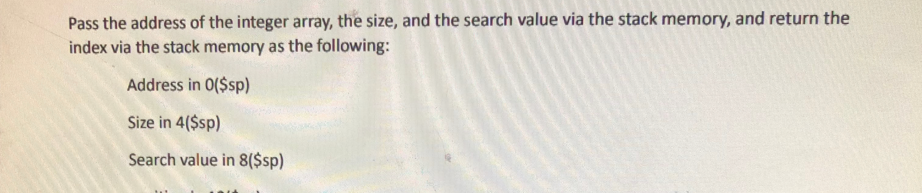  Pass the address of the integer array, the size, and the