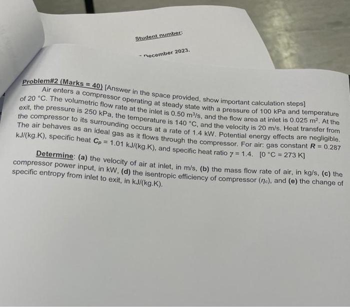  Problem\#2 (Marks =40 ) [Answer in the space provided, show important