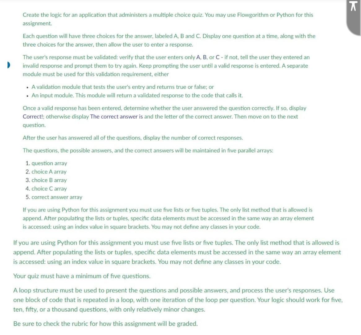  MAKE A CLEAR FLOWCHART FOR THIS HOMEWORK PLEASE Create the logic