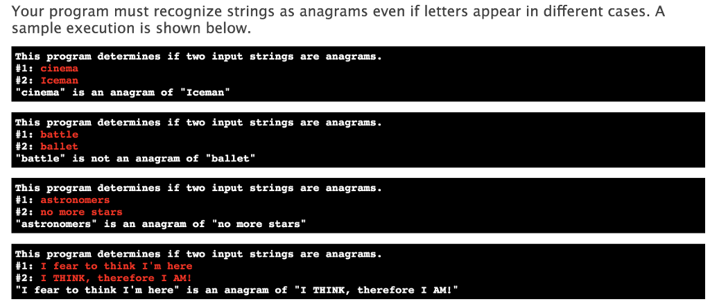 1 An anagram is a word or phrase formed of the same