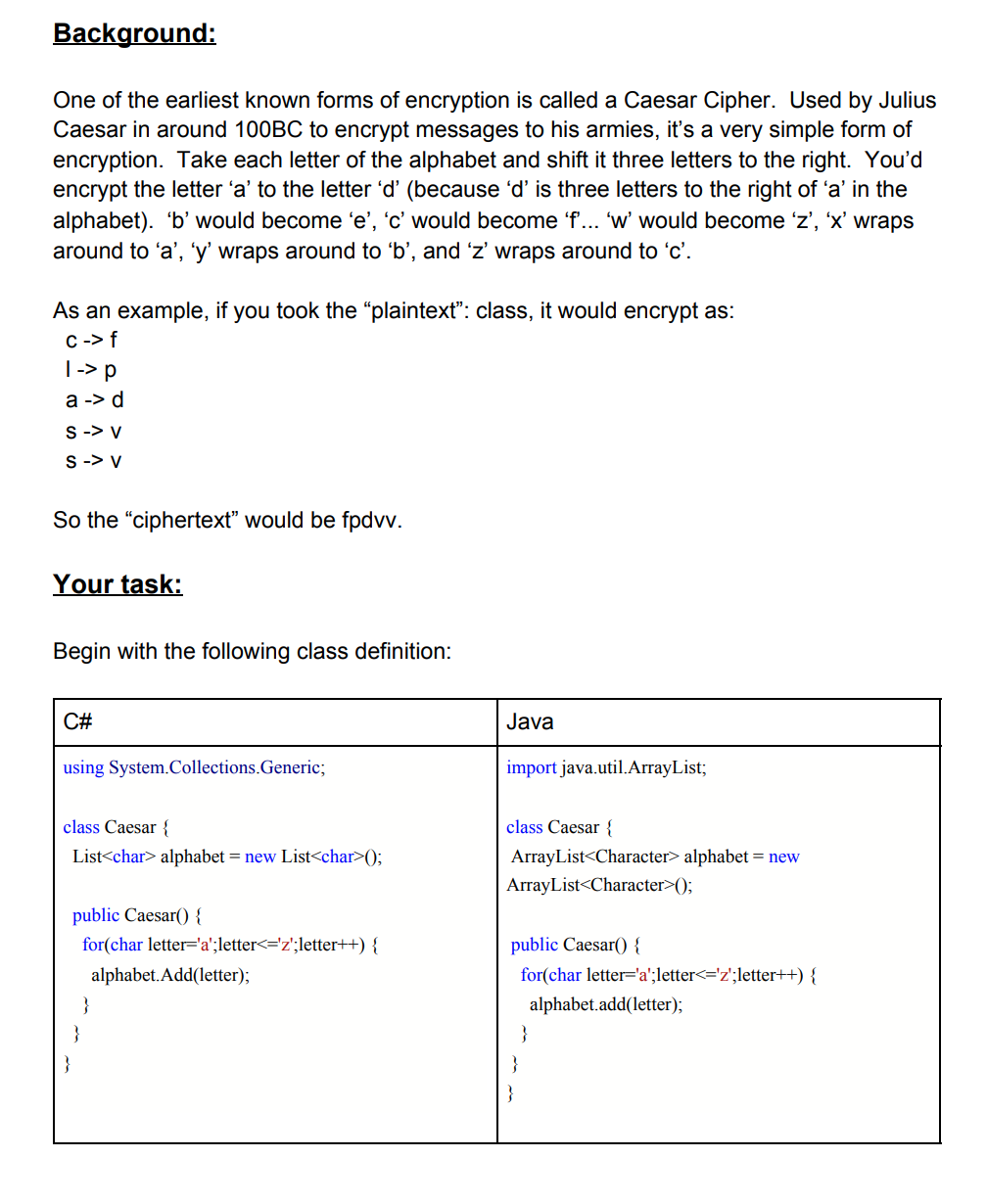 In JAVA and please use your own code and do not copy