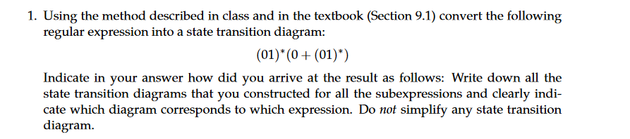 1. Using the method described in class and in the textbook