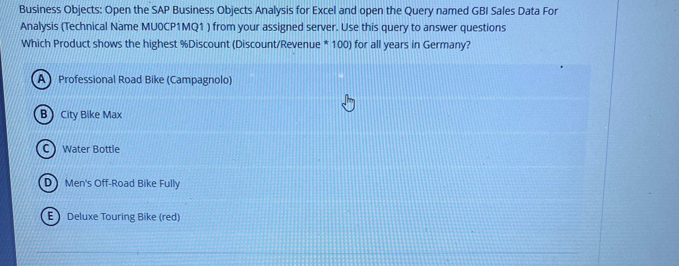  Business Objects: Open the SAP Business Objects Analysis for Excel and