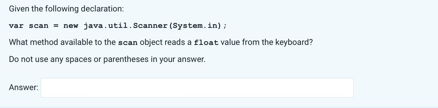 long c. char d. float e. byte f. boolean g. int h.
