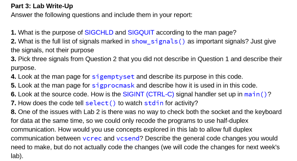  Part 3: Lab Write-Up Answer the following questions and include them