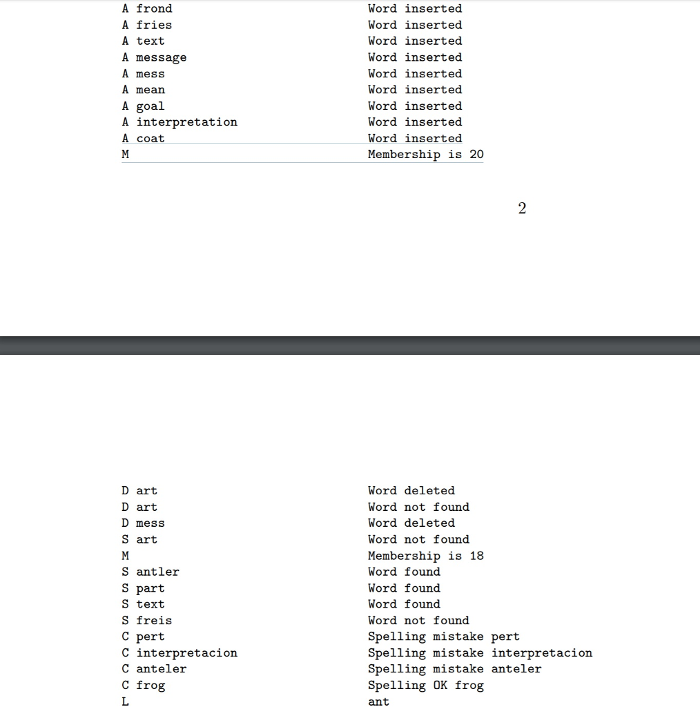 as in a spell-checker. To simplify matters, words will be restricted to