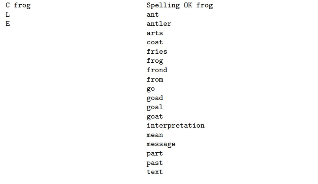 strings of lower-case characters, including no spaces or punctuation marks. The member
