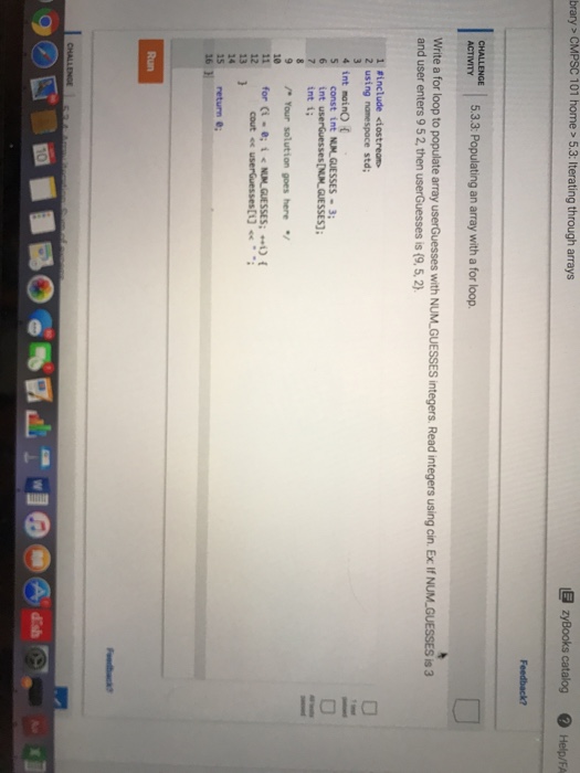  C++ please CMPSC 101 home > 5.3: Iterating through arrays zyBooks