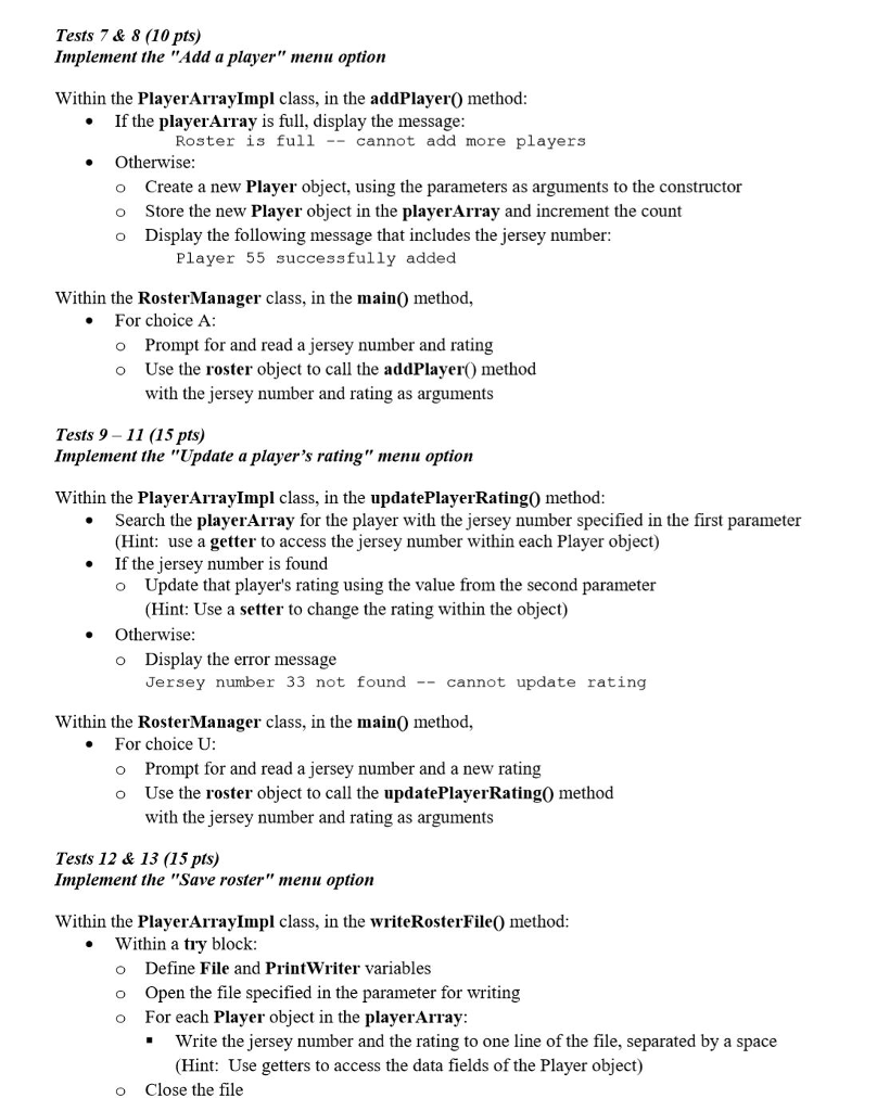 constructor */ public Player() { jerseyNum = 0; rating = 0; }