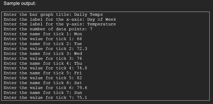  MATPLOTLIB This problem will test your ability to use the Python