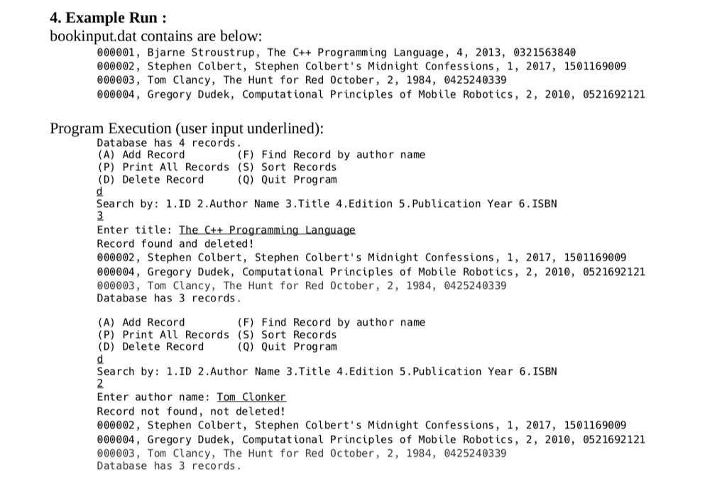* * @desc Class to store information on Books, with a demo