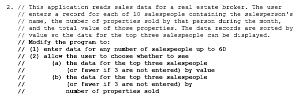  Please modify per instructions: start // Declarations num SIZE =10 string